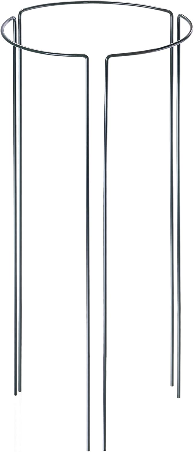 KADAX Staudenstütze 60 cm Höhe, 3 Stück, Pflanzenstütze aus pulverbeschichtetem Stahl, Hortensienstü