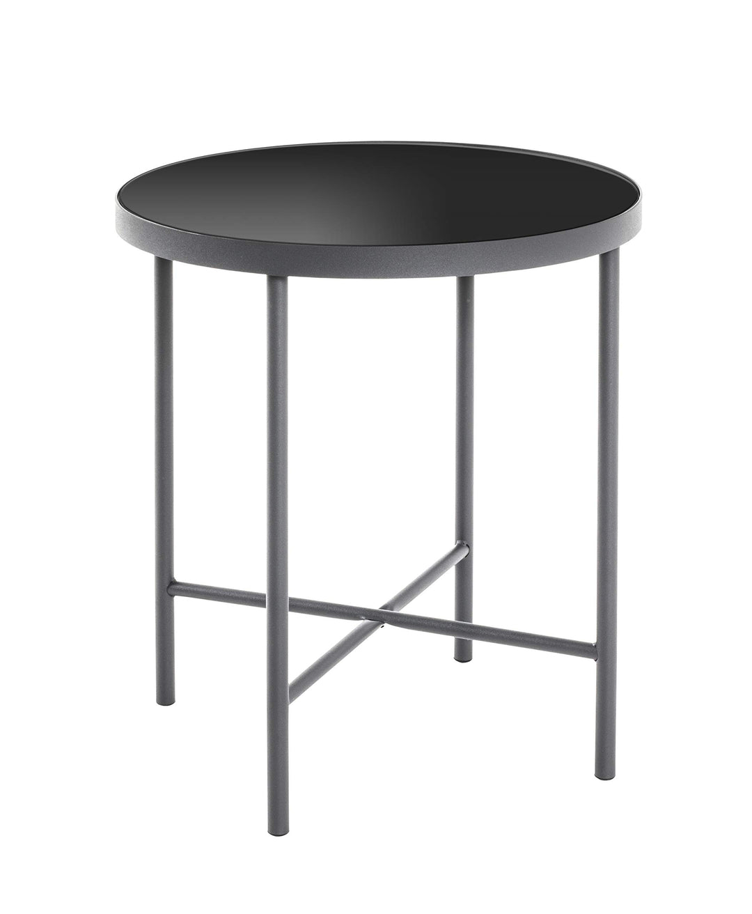 HAKU Möbel Beistelltisch, Metall, anthrazit-schwarz, Ø 40 x H 47 cm, Anthrazit-schwarz