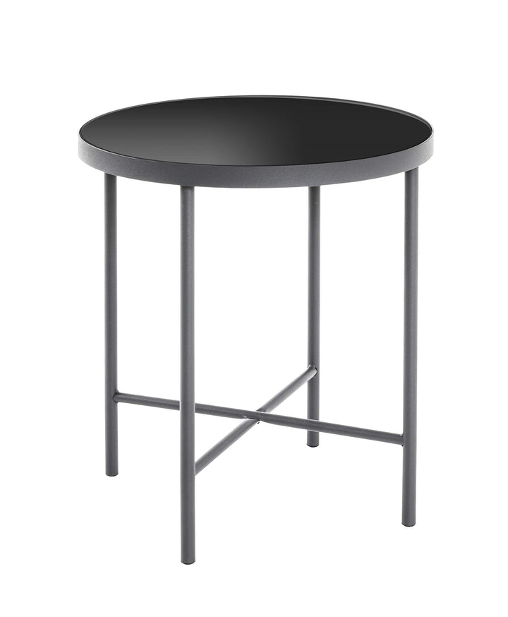 HAKU Möbel Beistelltisch, Metall, anthrazit-schwarz, Ø 40 x H 47 cm, Anthrazit-schwarz