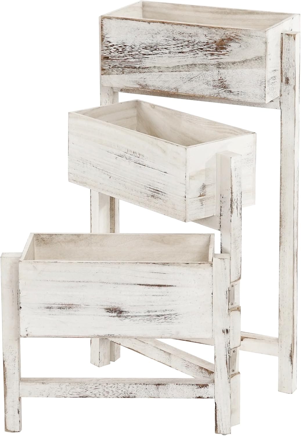 Mendler Pflanzregal T275, Standregal Blumenständer Pflanzkasten, 65x108x15cm, Holz Shabby-Look Vinta