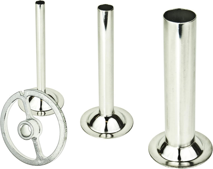 WolfCut Wurstfüller - Set (Füllrohr Set + eine Führungsscheibe), INOX, kompatibel mit Fleischwolf Gr