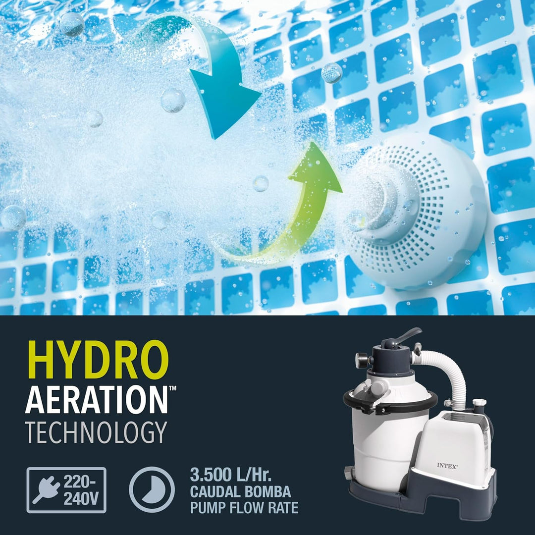 Intex Krystal Clear Sandfilteranlage SX925, Umwälzleistung 2.000 l/h, 26642, Weiss Single, Single