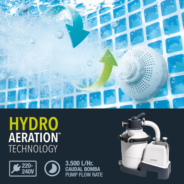 Intex Krystal Clear Sandfilteranlage SX925, Umwälzleistung 2.000 l/h, 26642, Weiss Single, Single