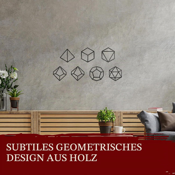 DND Zubehör - 7 Teile Wandobjekt aus Holz - Dungeons & Dragons Deutsch Artwork/Grafik Wandschmuck/D&