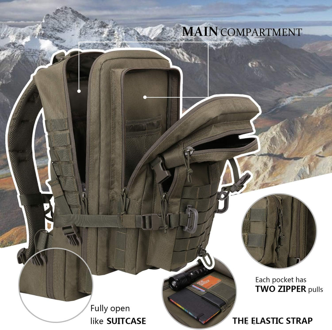 Hannibal Tactical 40L Militär Taktischer Rucksack US Cooper Rucksack Armee Assault Pack 3 Tage Bug O