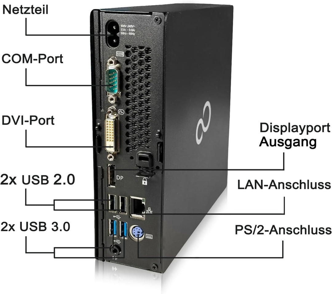 Fujitsu Esprimo Q556/2 - Schneller Mini PC mit Intel Core i5 6500T - Silent Business Office Computer