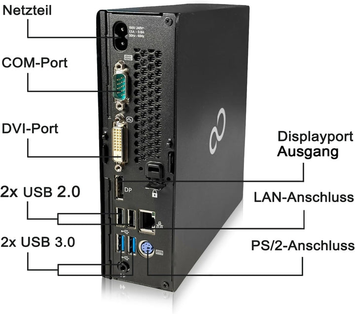 Fujitsu Esprimo Q556/2 - Schneller Mini PC mit Intel Core i5 6500T - Silent Business Office Computer