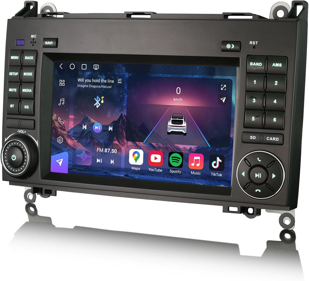 Erisin 7 Zoll 8-Kern 4GB+64GB Android 14 Autoradio 2Din mit GPS Navigation für Mercedes R-Klasse W25