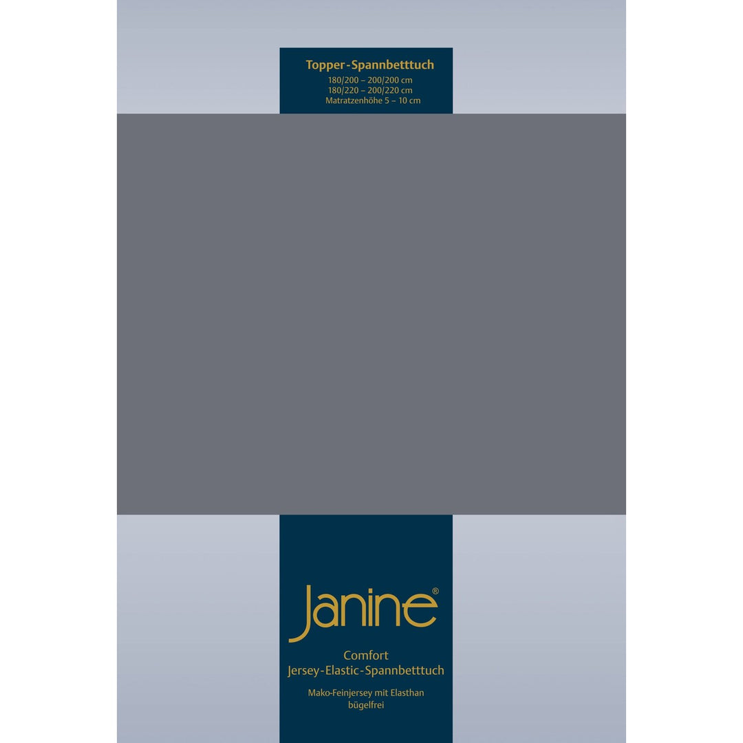 Janine 5001 Topper-Spannbetttuch Elastic 180/200 bis 200/220 cm opalgrau Fb. 48 180/200 cm - 200/220