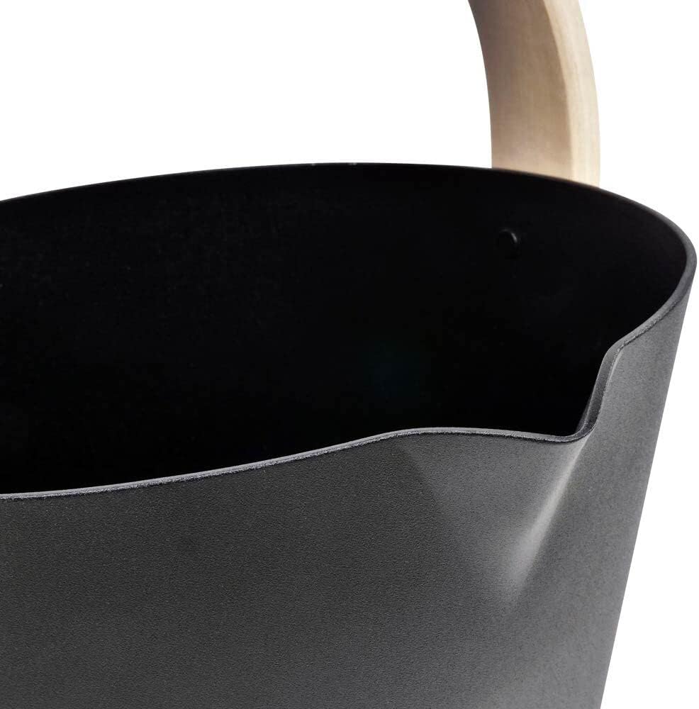 Tylö Saunakübel Brilliant Black, gefertigt aus eloxiertem und sandgestrahltem