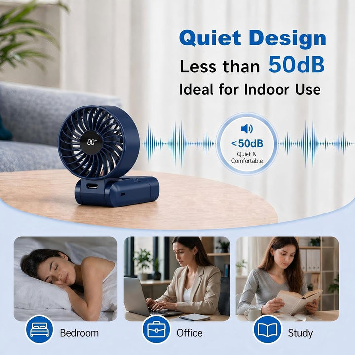 Kizozo Handventilator USB, Mini Ventilator Wiederaufladbar, Tragbar Ventilator klein, Handventilator