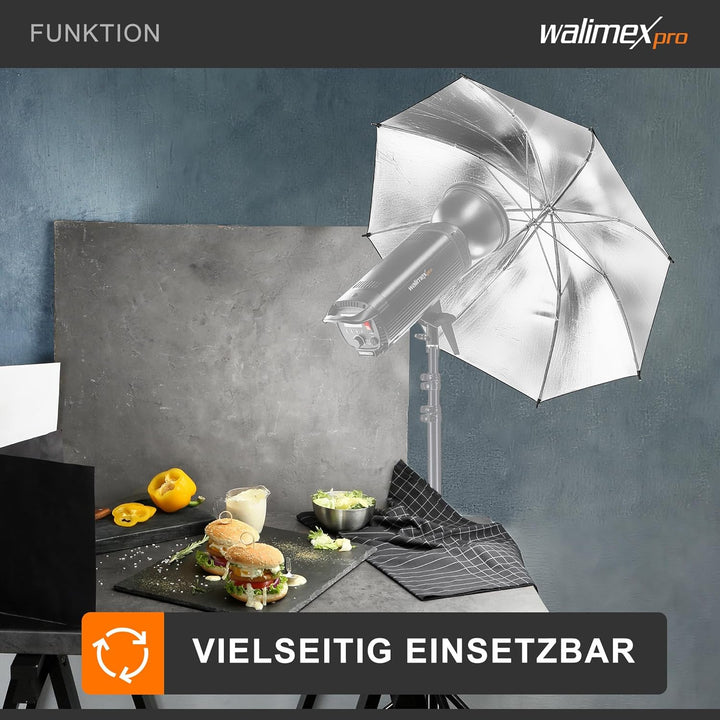 walimex pro 2in1 Reflex- Durchlichtschirm weiss 150 150cm Single, 150cm Single
