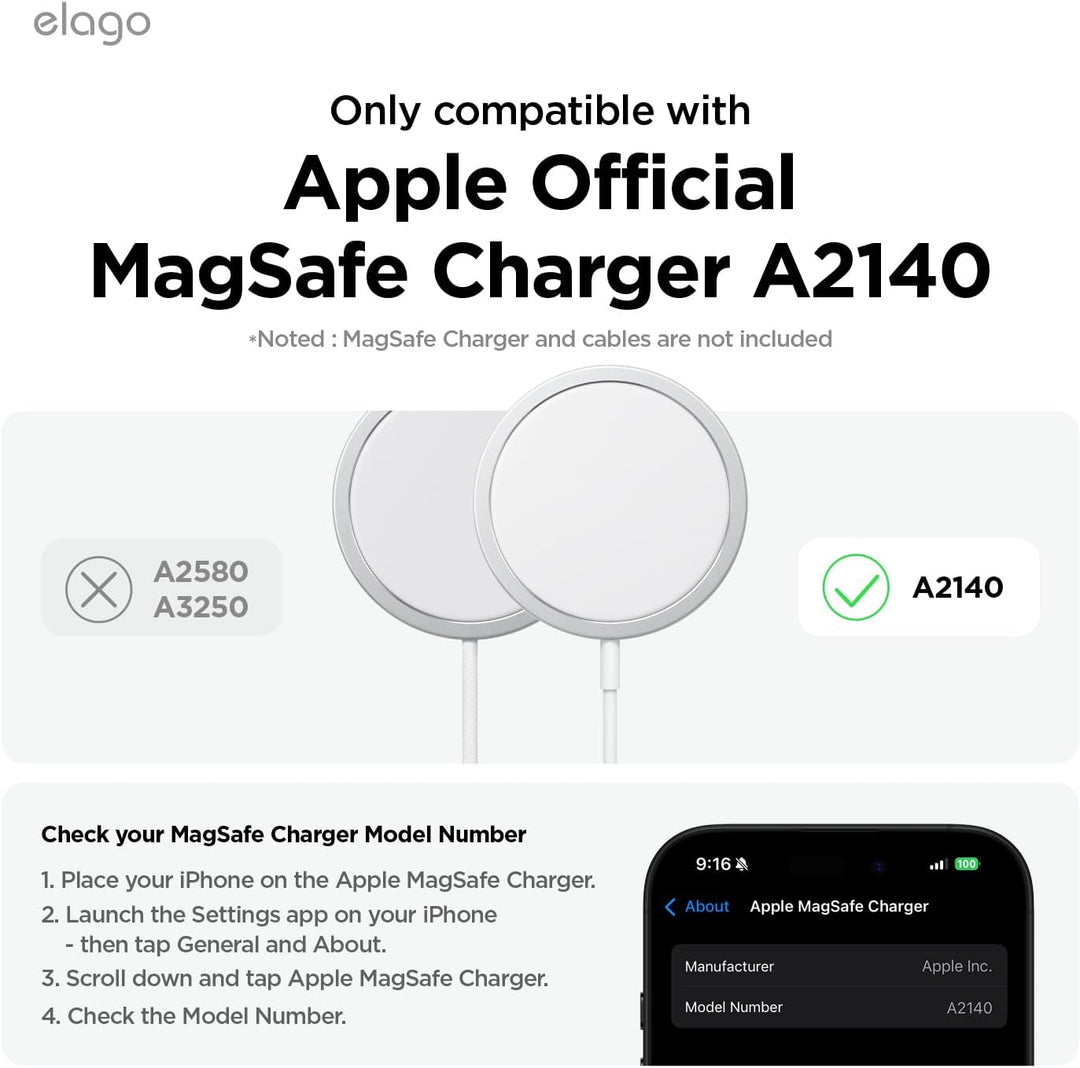 elago Ladeschale Duo Kompatibel mit MagSafe Ladegerät, Kompatibel mit iPhone 15, 14, 13, 12 Serie, K