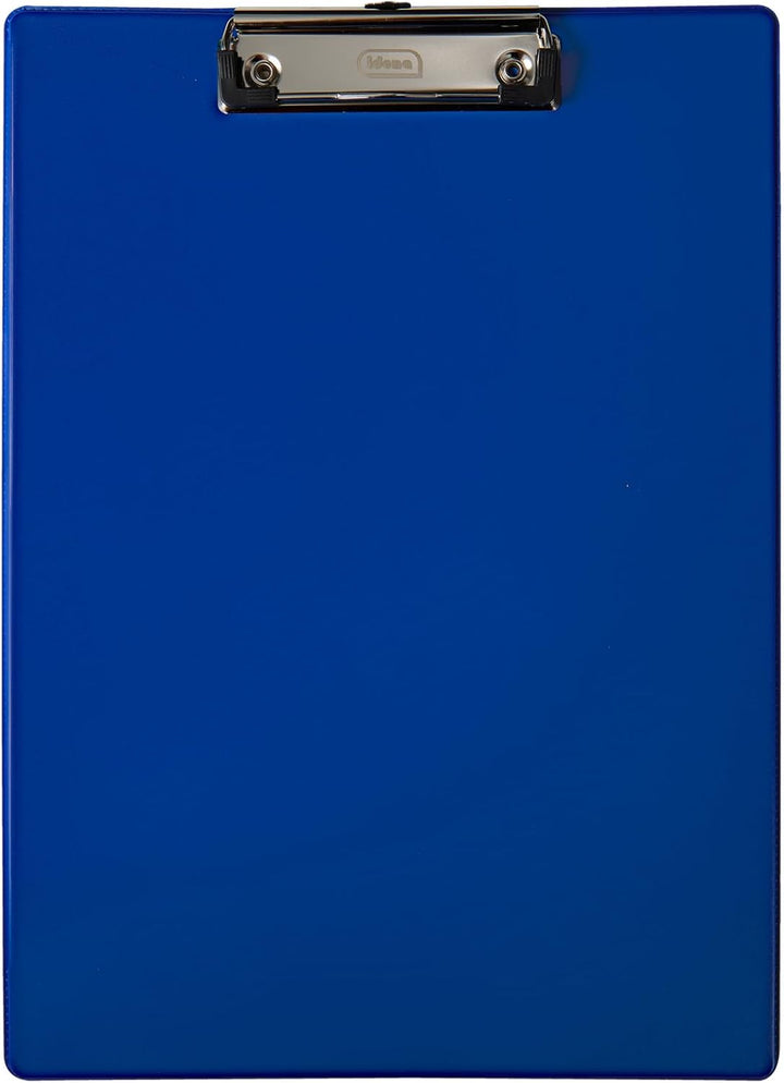 Idena 90293 - Klemmbrett für DIN A4, 12 Stück, Hochformat, PVC beschichtetes Clipboard in Blau, FSC-