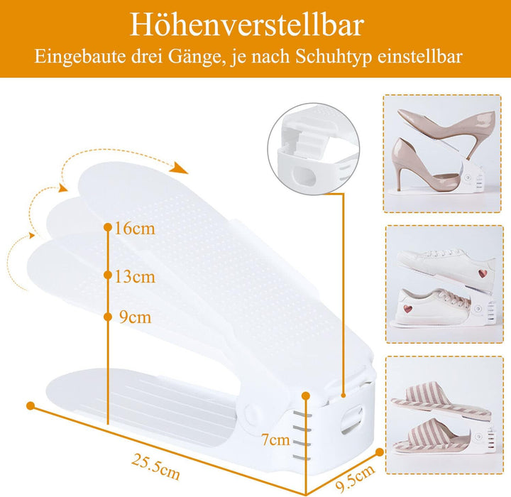 Schuhstapler Schuh Organisierer Platzsparend Verstellbarer Schuhorganizer 30 Stück,höhenverstellbar