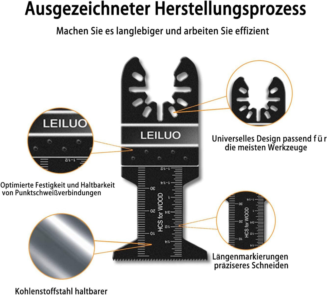 Multitool Sägeblätter LEILUO 50tlg Holz Kunststoff Multifunktionswerkzeug Zubehör Set Verpackt in ei