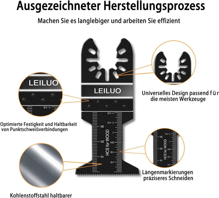 Multitool Sägeblätter LEILUO 50tlg Holz Kunststoff Multifunktionswerkzeug Zubehör Set Verpackt in ei