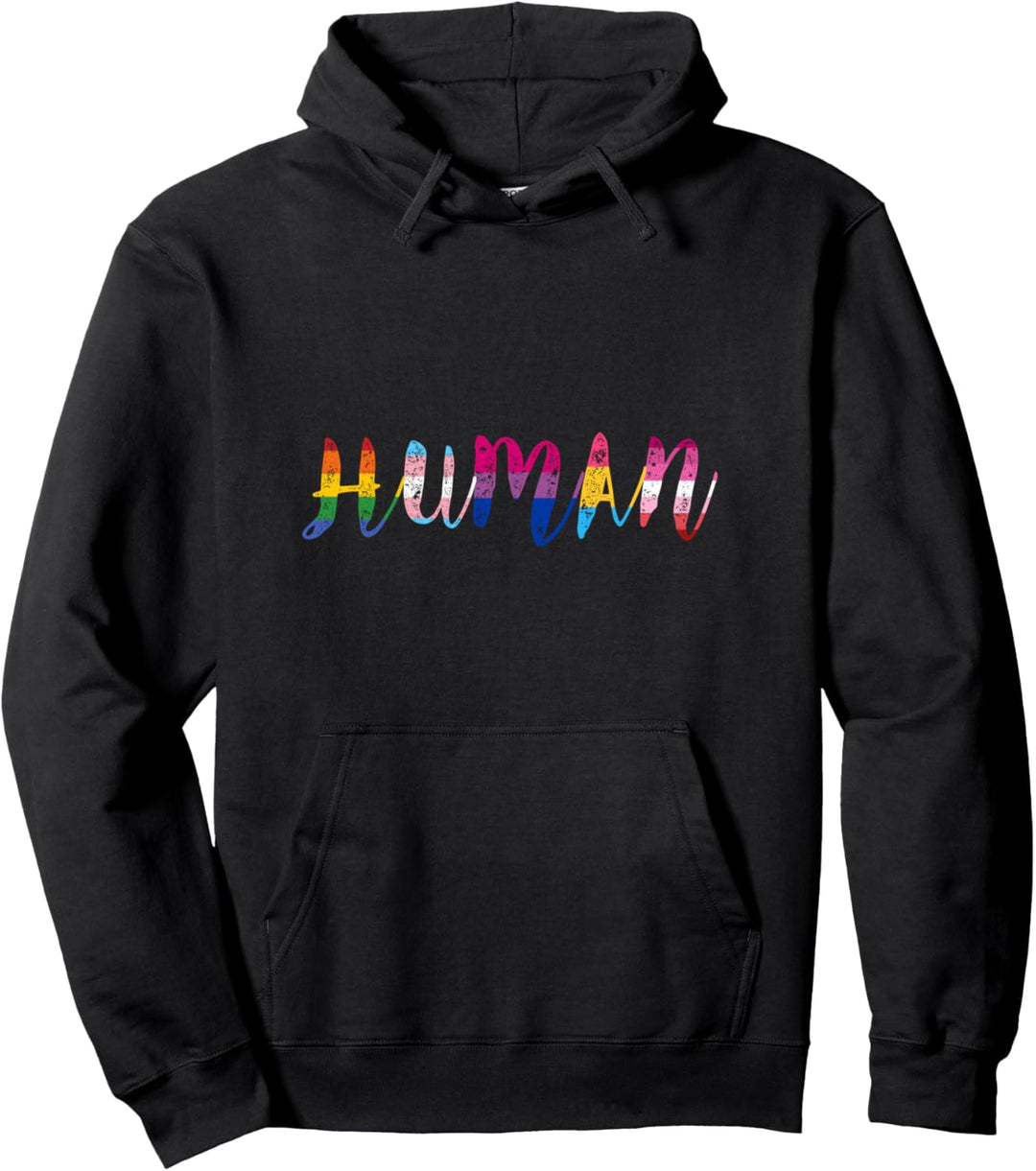Human Pride LGBT Regenbogenflagge Schwul Lesbisch Pullover Hoodie