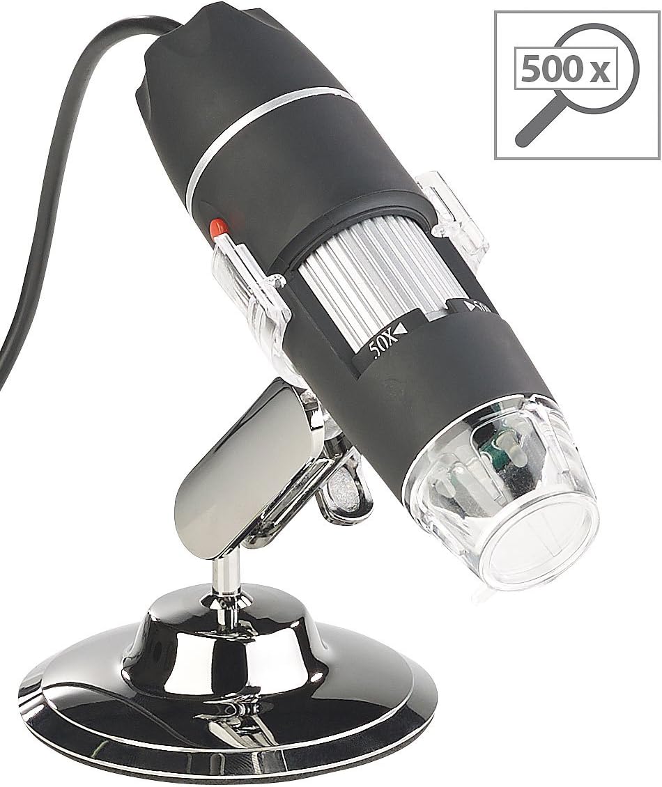 Somikon Digitalmikroskop: Digitales USB-Mikroskop mit Kamera & Ständer, 1.600-fache Vergrösserung (M