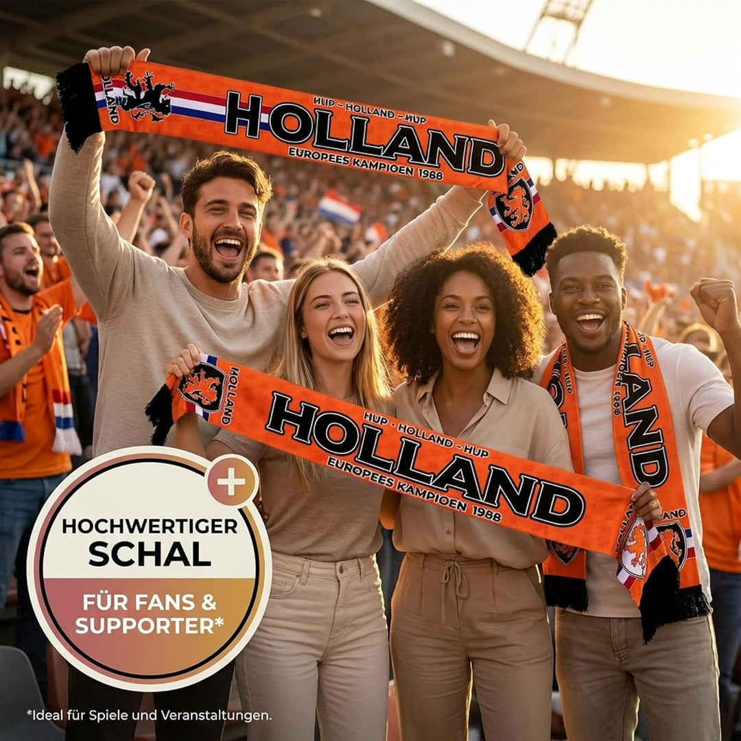 Holland Schal (Seidenschal/Sommerschal), für Europameisterschaft, Fussballschal, Kult-Schal, Souveni