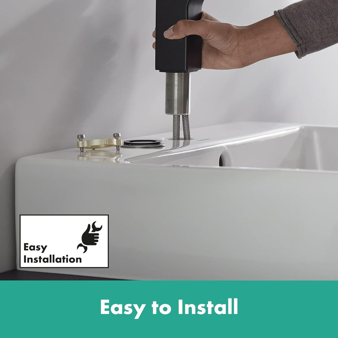 hansgrohe Vernis Shape - Waschtischarmatur ohne Ablauf, isolierte Wasserführung, Wasserhahn Bad mit