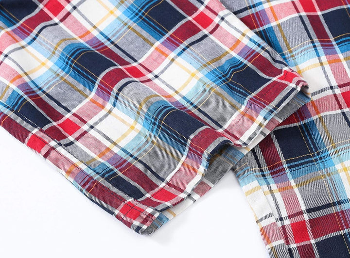MoFiz Herren Pyjamahose Warm Lang Baumwolle Weich Schlafanzughose Kariert Winter Nachtwäsche Freizei
