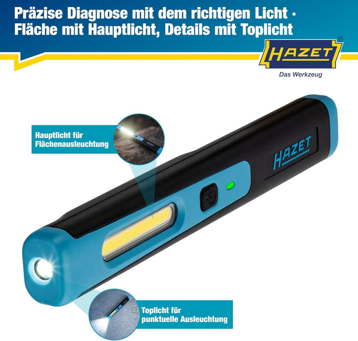 HAZET LED Stiftlampe 1979-11 | kleine & kompakte Werkstatt-Lampe mit hoher Leuchtleistung, stufenlos