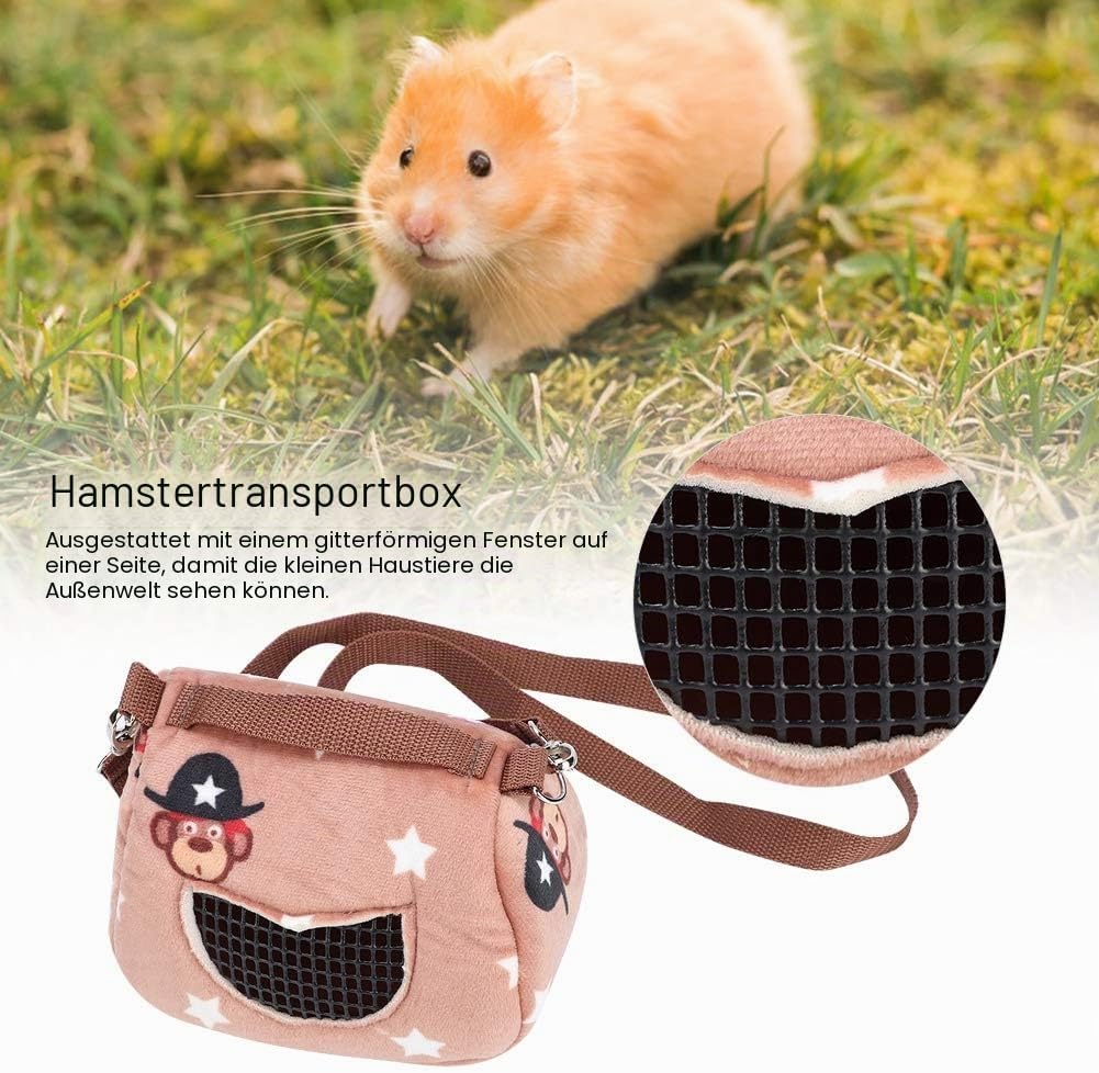 Zerodis Haustier Hamster Träger, Kaffee Flanell Plüsch Hamster Eichhörnchen Reisetaschen Tragbare at