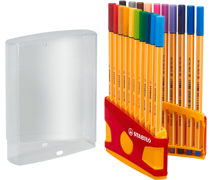 STABILO Fineliner point 88 ColorParade - 20er Tischset in rot/orange - mit 20 verschiedenen Farben,