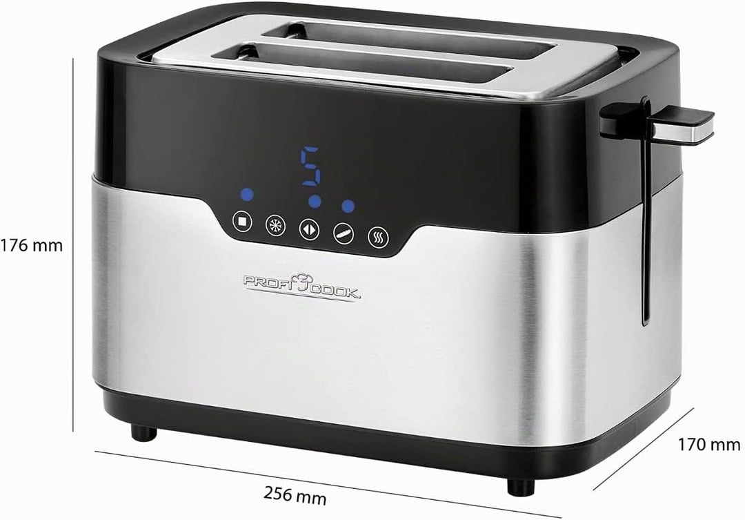 ProfiCook PC-TA 1170 2-Scheiben-Toaster, Sensor Touch, Brötchenaufsatz, Krümelschublade, Zentrierfun