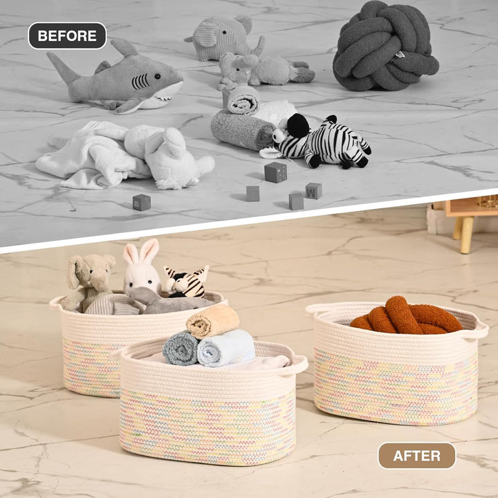 Baumwollseil gewebter Aufbewahrungskorb, verwendet für Baby Hamper Spielzeug Organizer, Geschenkkörb