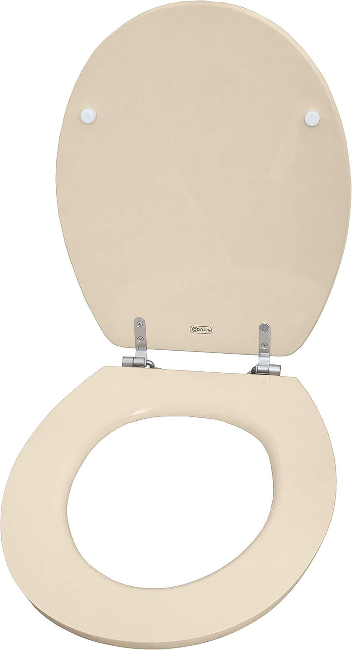 Cornat WC-Sitz "Telo" - Schlichter Look in beige - Hochwertiger Holzkern - Komfortables Sitzgefühl -