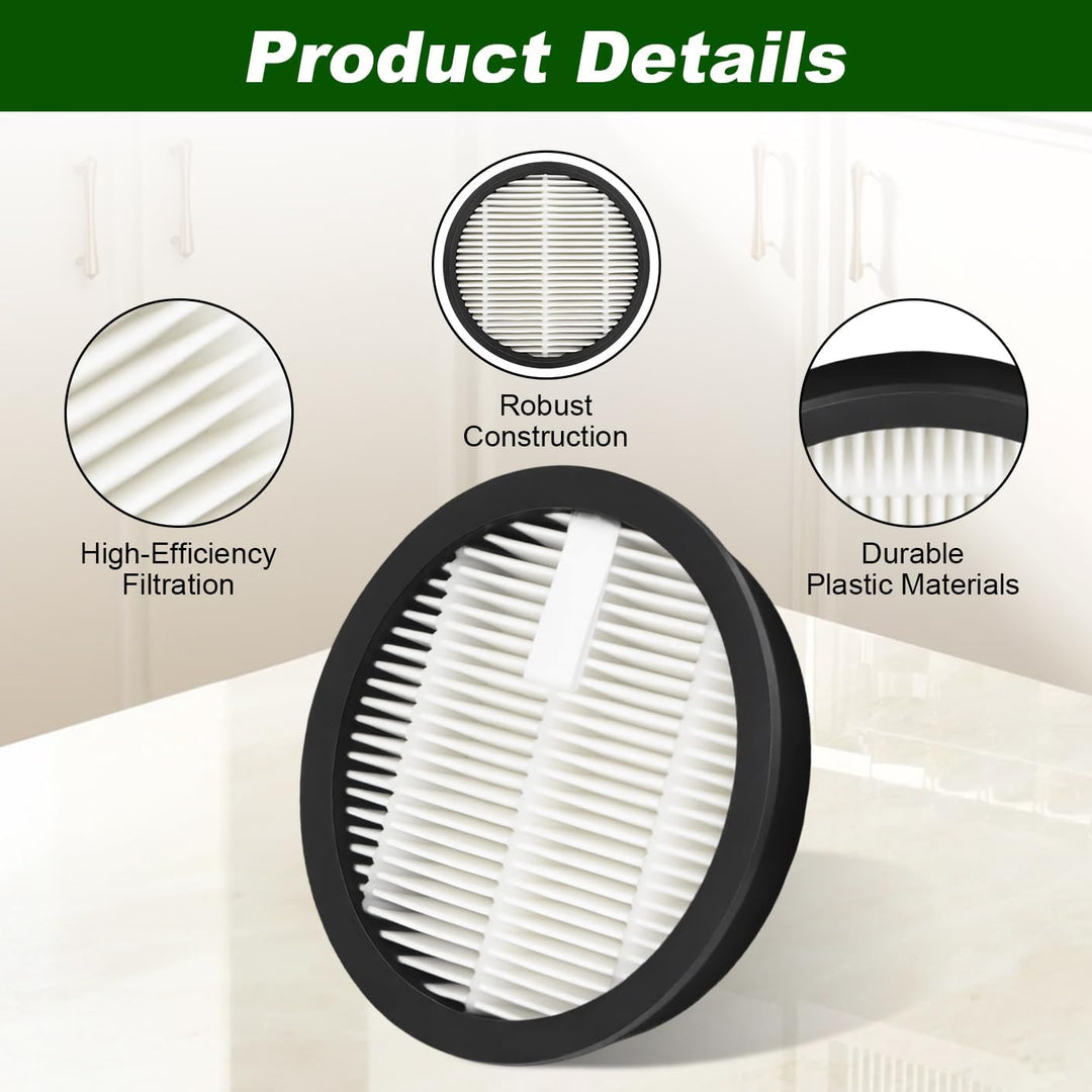 Filter Zubehör für HOMPANY SmartVac 11 Akku Staubsauger, 3 HEPA Filter, 3 Schaumfilter, Waschbare Fi