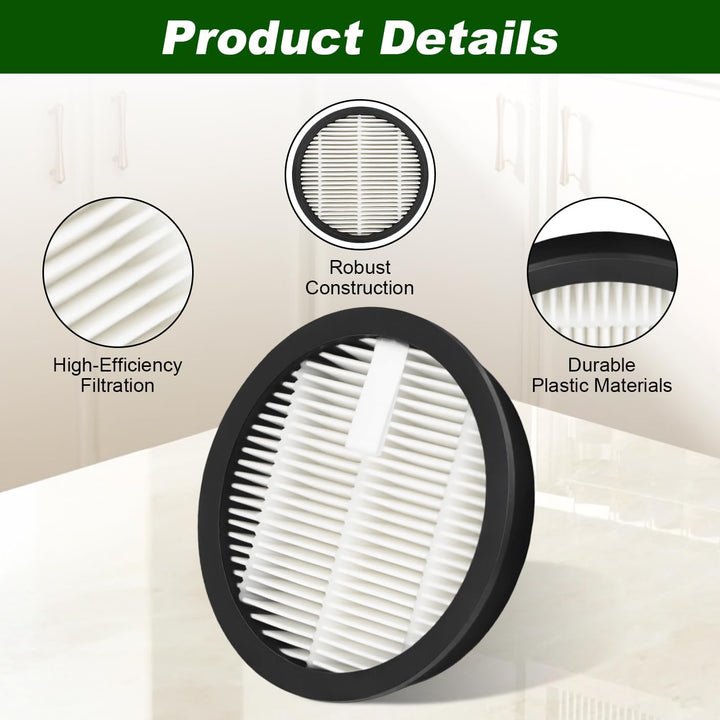 Filter Zubehör für HOMPANY SmartVac 11 Akku Staubsauger, 3 HEPA Filter, 3 Schaumfilter, Waschbare Fi