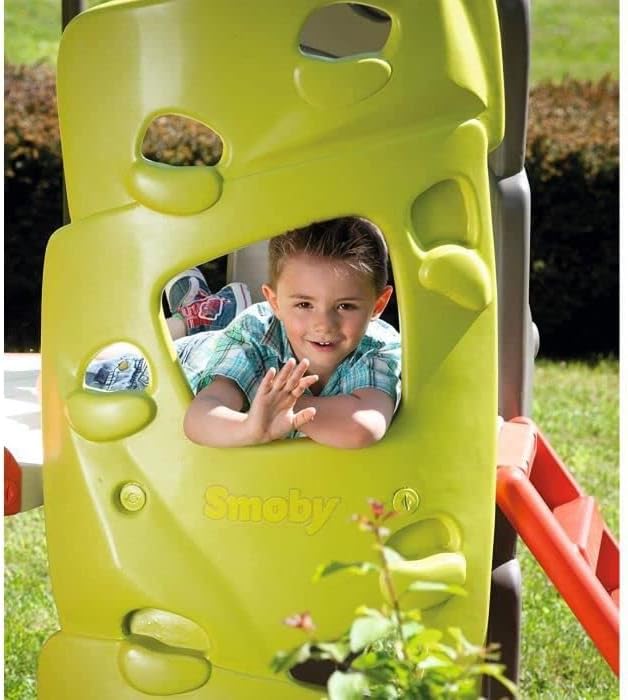 Smoby 7600840204 Abenteuer-Kletterturm mit Rutsche Spielturm für Kinder, mit Kletterwänden und Wasse