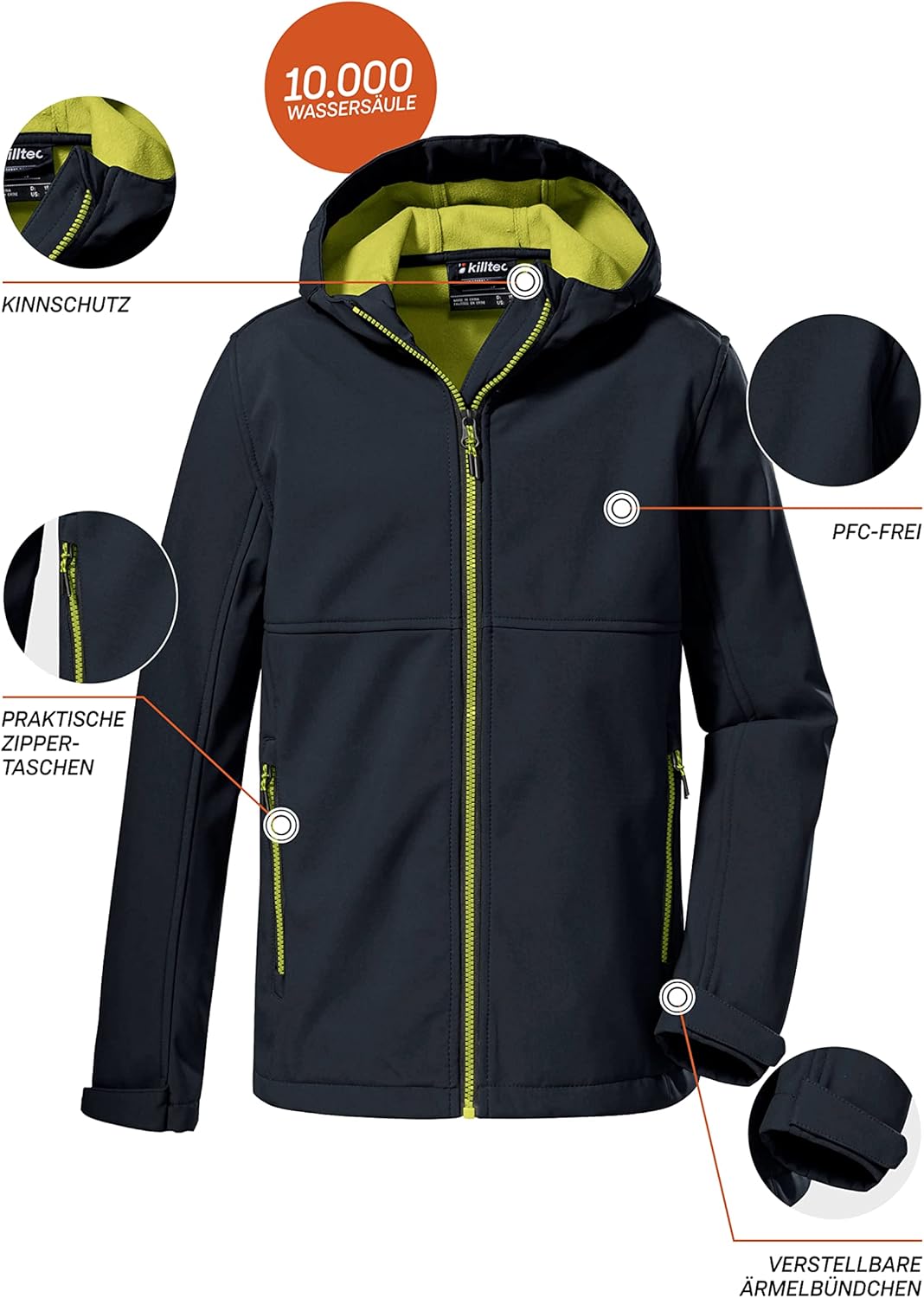 Killtec Jungen Kow 202 Bys Sftshll Jckt Softshell Jacke mit Kapuze 140 dunkelnavy, 140 dunkelnavy
