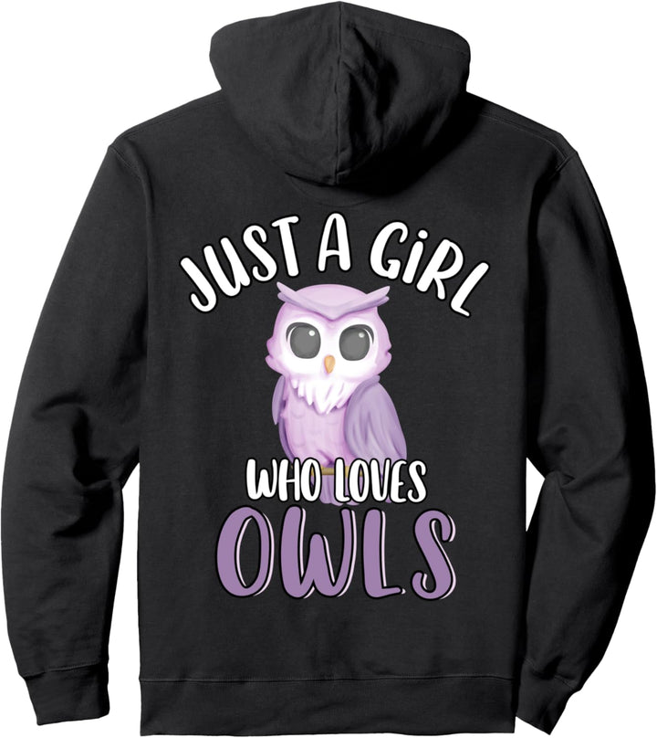 Just A Girl Who Loves Owls Cute Funny Animal Bird Lover Pullover Hoodie