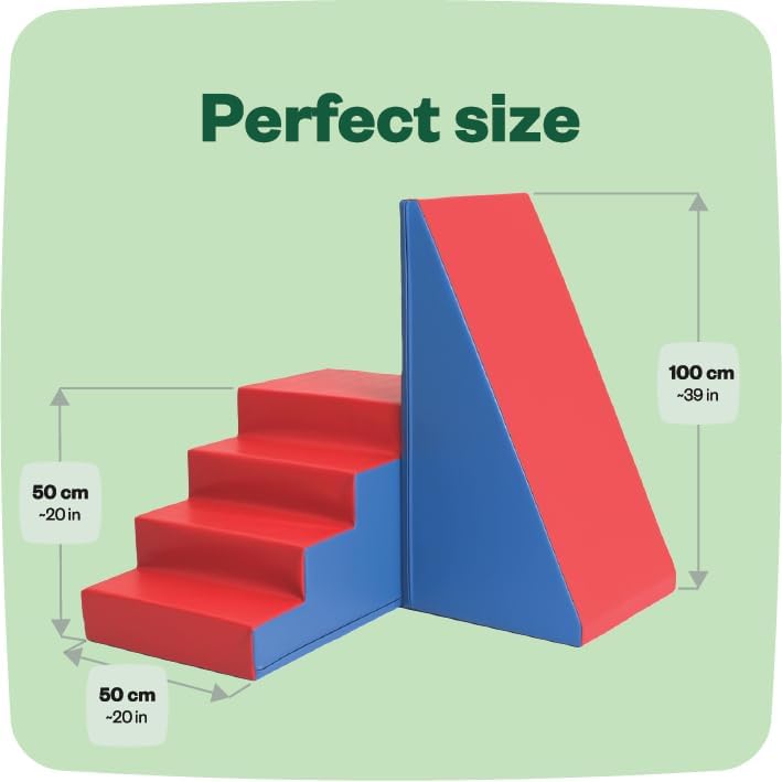 IGLU SOFT PLAY Mega Fun Slider Schaumstoffbausteine Treppe und Rutsche Set XXL für Kinder ab 2 Jarhe
