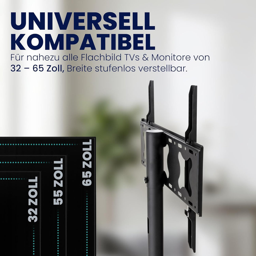 CLP TV Ständer für 55-57 Zoll VESA 100x100 bis 600x400, Stabiler universal Standfuss, Fernseher bela