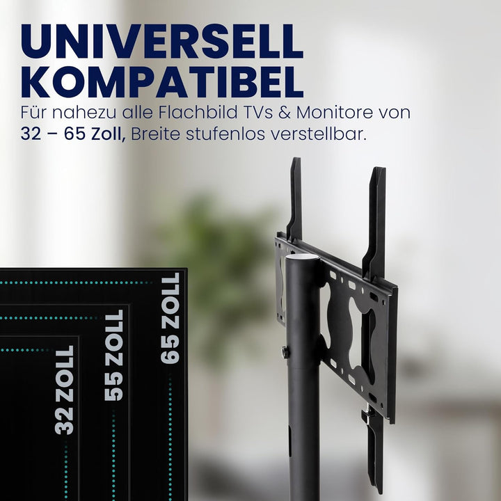 CLP TV Ständer für 55-57 Zoll VESA 100x100 bis 600x400, Stabiler universal Standfuss, Fernseher bela