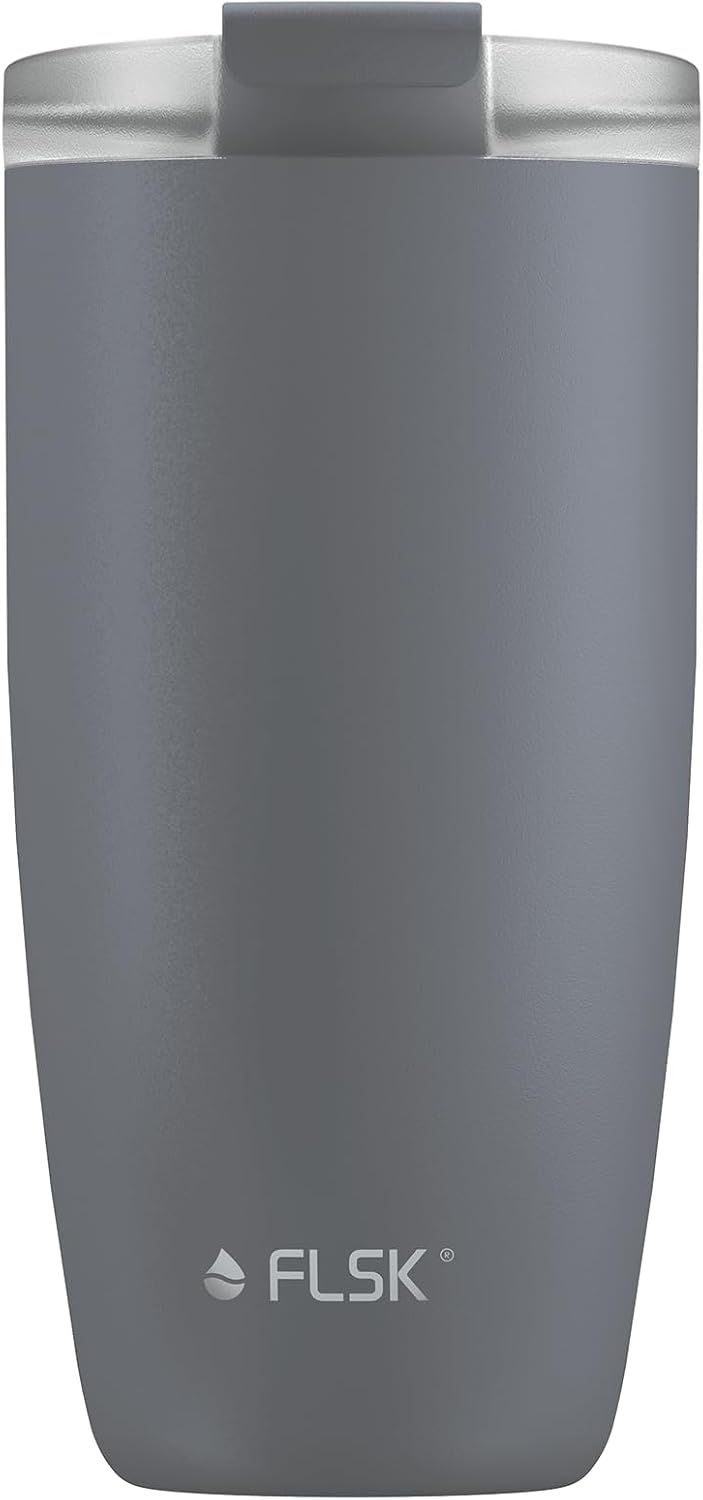 FLSK CUP Edelstahl Mehrwegbecher für unterwegs (350 ml, 500 ml) - 3 h heiss, auslaufsicher, inkl. pl