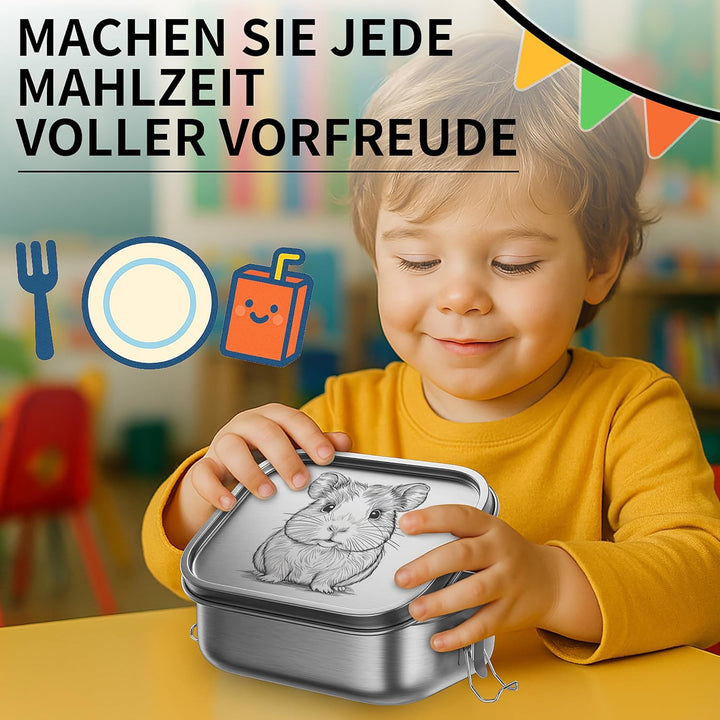 REKITA Edelstahl Brotdose Kind er mit Fächern, 850ML Bento Box, Jausenbox Lunchbox, Personalisierte