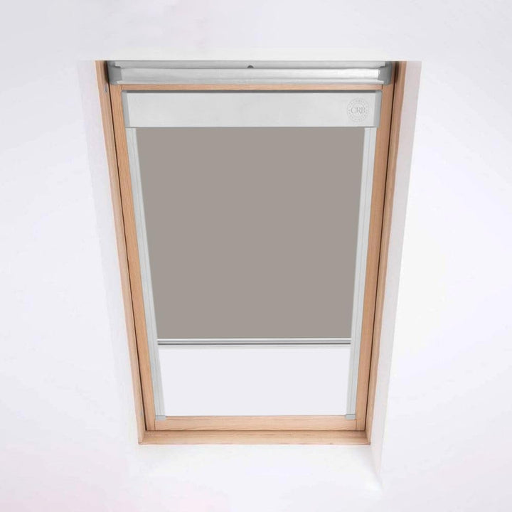 Dachfensterrollo für Keylite Dachfenster, Verdunkelungsrollo, hellgrau-silberner Aluminiumrahmen (T0