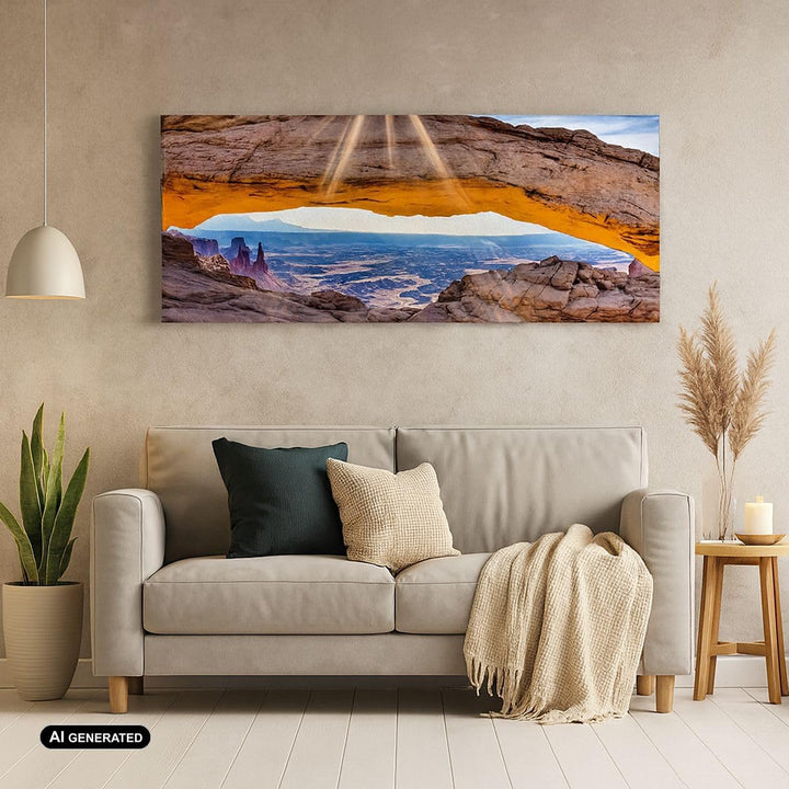 Panorama Bilder auf Leinwand 100x40cm Leinwandbild Felsen Ansicht Landschaft Gross Wanddeko Bild Sch