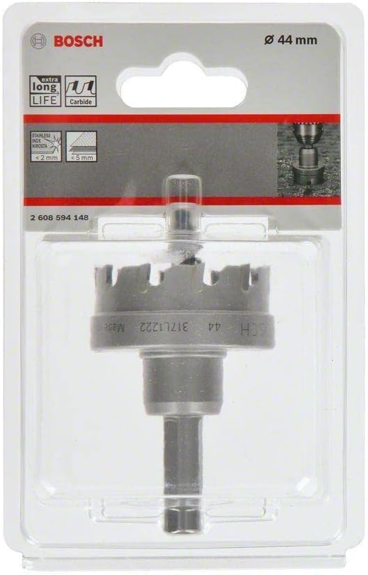 Bosch Professional Carbide Lochsäge Precision for Sheet Metal (Edelstahl, Ø 44 mm, Zubehör Bohrmasch