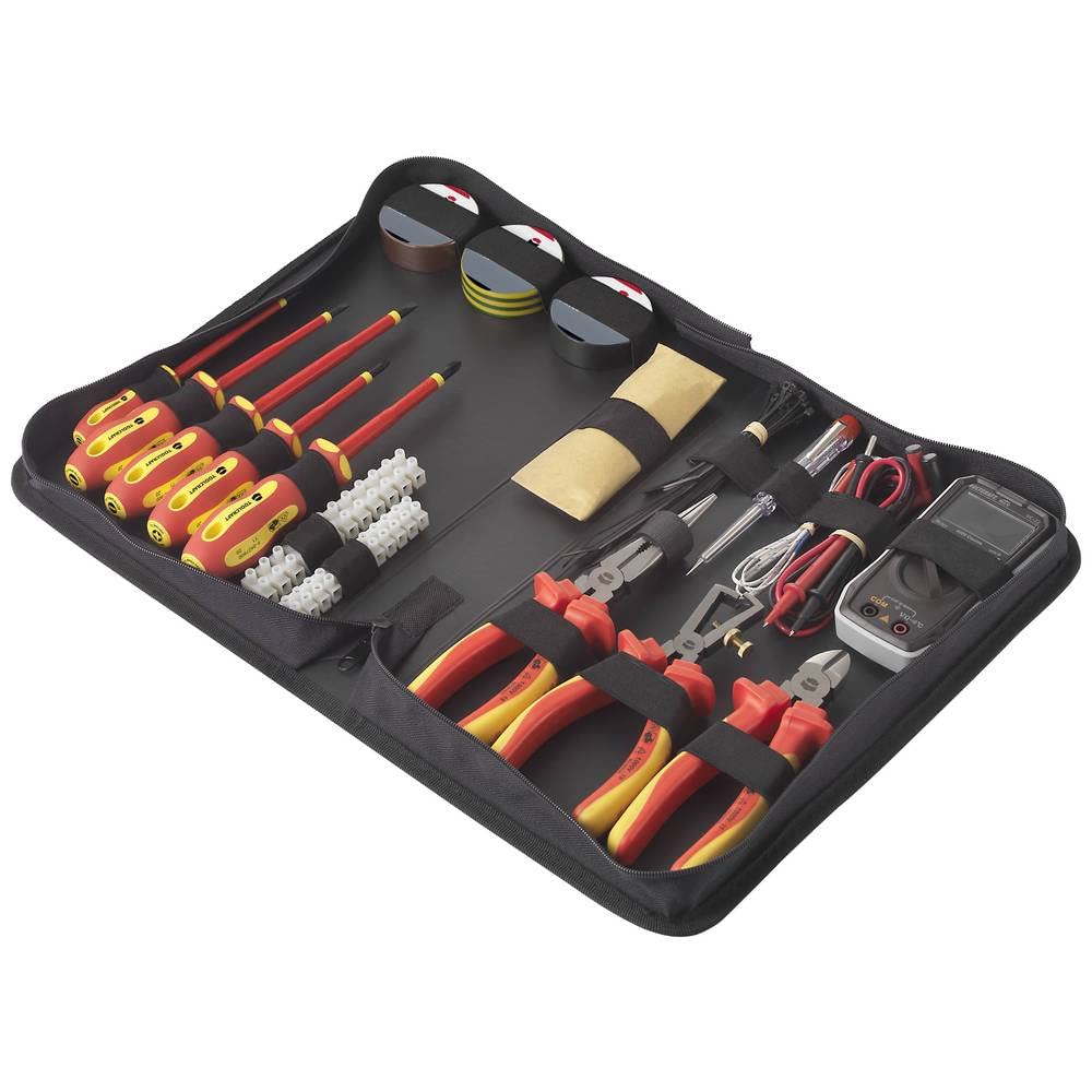 Toolcraft TO-7762929 Elektriker, Heimwerker Werkzeugset in Tasche 50teilig with Digital multimeter V