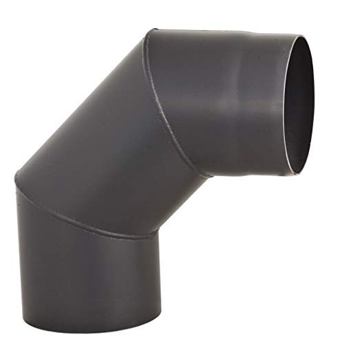 Ofenrohr Knie Winkel Bogen 90° Stahlrohr Abgasrohr Senotherm Schwarz 2mm Heizung Rauchrohrbogen (160