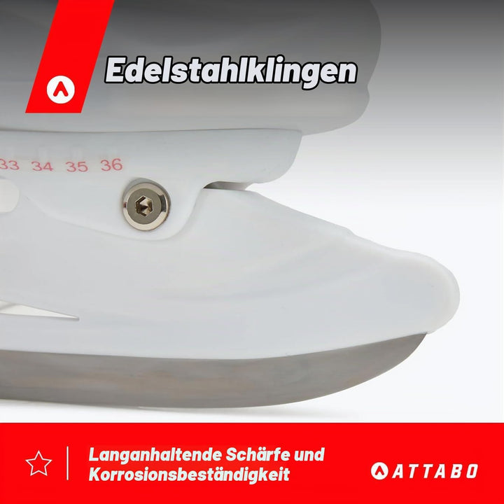 ATTABO KOA Kinder verstellbare Schlittschuhe | Freizeit Eislaufschuhe | PVC &amp; PP Hartschale | Edelst