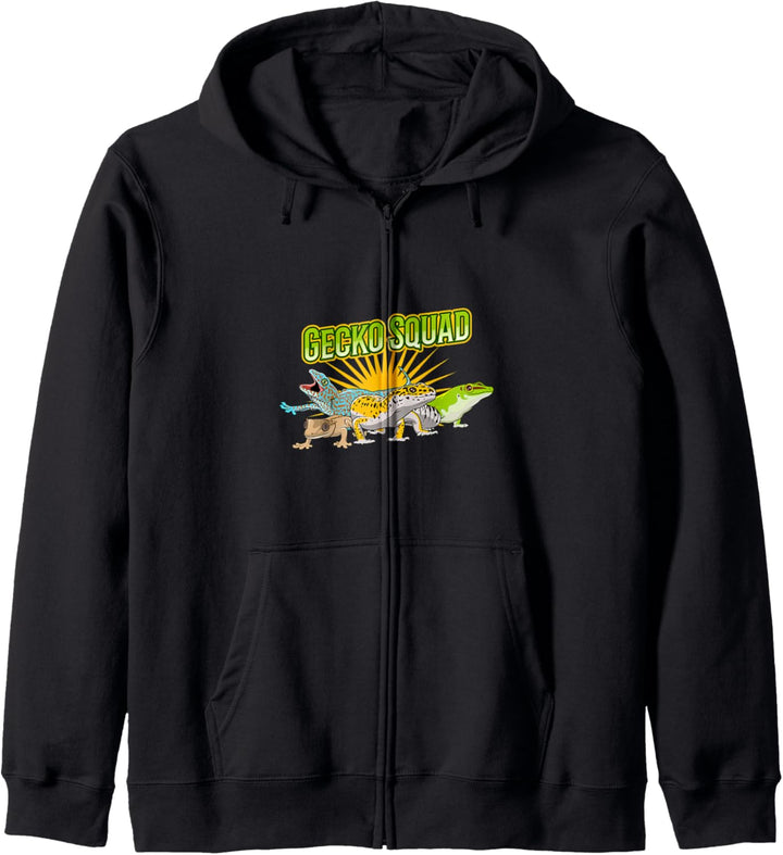 Gecko Squad Ironisches Echsen-Team Reptil Kapuzenjacke