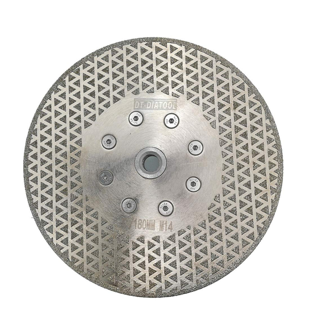 DT-DIATOOL Diamantscheibe 180 mm x M14 Doppelseitig Galvanisch Trennscheibe und Schleifscheibe für H